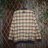 XL -Vintage Y2K zip up plaid jordan 00s hip hop track jacket
