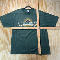 Vintage Y2K Las Vegas USA Made Nevada 1990s striped t-shirt