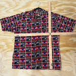 Vintage y2k buda bean brooklyn AOP fight button up t-shirt