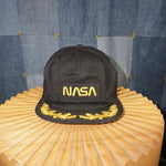 OSFA - Vintage Y2K NASA gold leaf embroider space 1990s hat