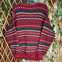 Vintage 90s coogi style J.T beckett 3D knit cardigan sweater