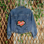 Vintage Y2K Liz Claiborne harley davidson patch denim jacket