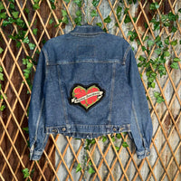 Vintage Y2K Liz Claiborne harley davidson patch denim jacket