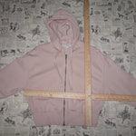 Small - hippie rose cropped long sleeve zip up femme hoodie