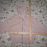 Small - hippie rose cropped long sleeve zip up femme hoodie