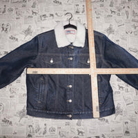 Small-Vintage Y2K Old Navy Sherpa lined denim trucker jacket