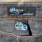 Vintage y2k blue ocean 00 checkerboard embroider denim jeans