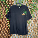 Vintage Y2K Knott Berry scary Farm fire zombie spiderweb tee