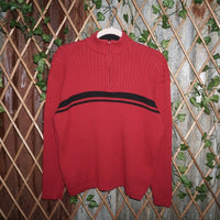 Medium - Vintage Y2K XG stripe knit 00s quarter zip sweater