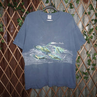 XL - Vintage Y2K sea life aquatic 2000s wraparound t-shirt