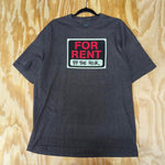 Vintage y2k for rent by the hour parody humor skate t-shirt