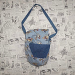 Vintage Y2K Denim embroider boot skull horse 1990s purse bag