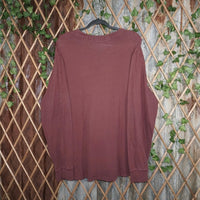 Vintage / Y2K Old Navy maroon LS raw hem 00s deer t-shirt