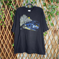 Vintage Y2K train 3D emblem 1990s moonlight usa made Tshirt