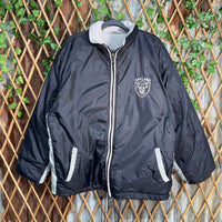 Vintage Y2K Oakland Raiders reversible zip up puffer jacket