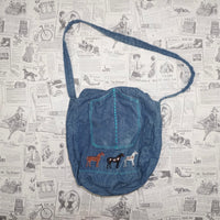 Vintage Y2K Denim embroider boot skull horse 1990s purse bag