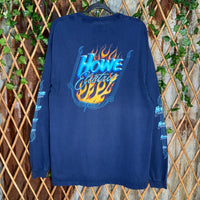vintage y2k Howe electric flame sleeve graphic 00s LS tshirt