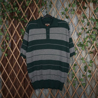 Large -Vintage Y2K county FB stripe charlie brown polo shirt