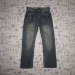 30-Vintage Y2K LAMASINI faded baggy wide leg 00s denim jeans