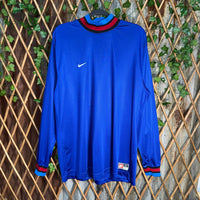 Vintage Y2K Nike embroidered logo 1990s LS warm up jersey