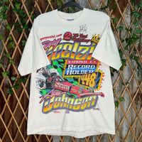 Vintage y2k 90s all over print AOP midget car nascar t-shirt