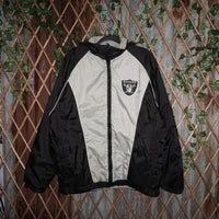 XL-Vintage Oakland Raiders embroider reversible 1990s jacket