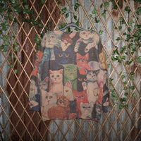 XL - Vintage Y2K cats AOP 00s long sleeve knitted sweater