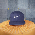 Vintage Y2K Nike 2000s swoosh big logo embroider fitted hat - Blue - OSFA