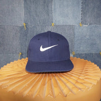 Vintage Y2K Nike 2000s swoosh big logo embroider fitted hat - Blue - OSFA