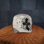 Vintage Y2K Femme grunge Cross logo embroider 00s cadet cap - White - OSFA