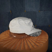 Vintage Y2K Femme grunge Cross logo embroider 00s cadet cap - White - OSFA