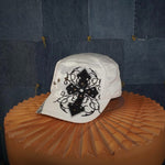 Vintage Y2K Femme grunge Cross logo embroider 00s cadet cap - White - OSFA