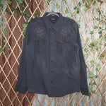 XL - Vintage Y2K 88 Shirts button long sleeve heavyweight - Black - XL