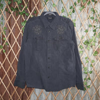 XL - Vintage Y2K 88 Shirts button long sleeve heavyweight - Black - XL
