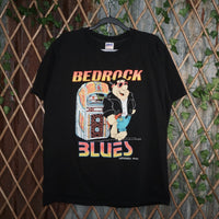 Vintage Y2K T-Shirts bedrock blues flintstones cartoon - Black