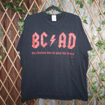 XL - Vintage Y2K American Vintage T-Shirts bc ad acdc parody - Black - XL