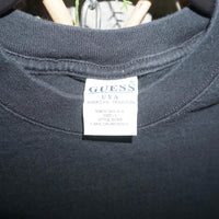 L - Vintage Y2K Guess T-Shirts gas usa american flag since - Black - L