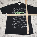 L - Vintage Y2K American Village A Personality Yo You Quiet Watch Out I'm Cranky Clenched Fists American Sportswear Day To 1991 - Black - L