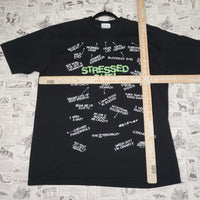 L - Vintage Y2K American Village A Personality Yo You Quiet Watch Out I'm Cranky Clenched Fists American Sportswear Day To 1991 - Black - L