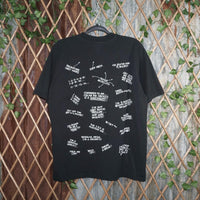 L - Vintage Y2K American Village A Personality Yo You Quiet Watch Out I'm Cranky Clenched Fists American Sportswear Day To 1991 - Black - L