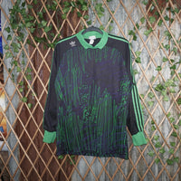 L - Vintage Y2K Adidas T-Shirts long sleeve goalkeeper - Green - L