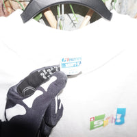 L - Vintage Y2K Apple T-Shirts smash front back double sided - White - L