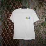 L - Vintage Y2K Apple T-Shirts smash front back double sided - White - L