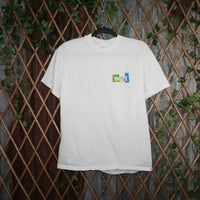 L - Vintage Y2K Apple T-Shirts smash front back double sided - White - L