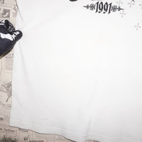 XL - Vintage Y2K T-Shirts grunge large graphic monogram - White - XL