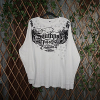 XL - Vintage Y2K T-Shirts grunge large graphic monogram - White - XL