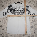 XL - Vintage Y2K T-Shirts grunge large graphic monogram - White - XL