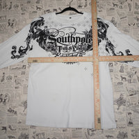 XL - Vintage Y2K T-Shirts grunge large graphic monogram - White - XL