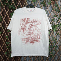 XL - Vintage Y2K American Vintage T-Shirts ink sketch tarzan - White Periodsize Xl - XL