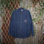 XL - Vintage Y2K Disney Shirts button heavyweight dark wash - Blue - XL